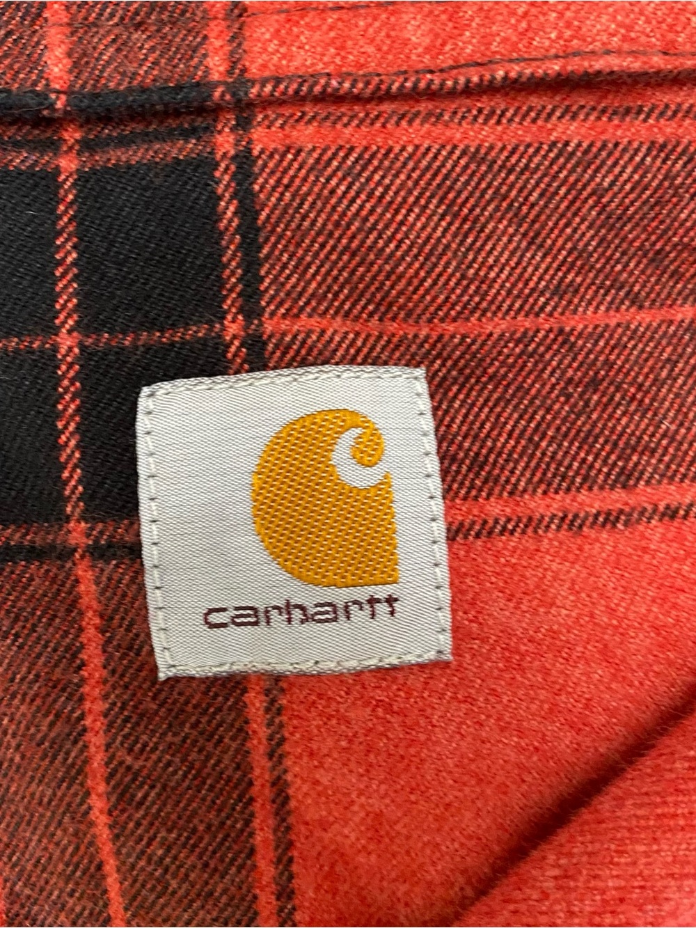XL Carhartt Long sleeve Flannel Jacket TW4451-M Loose Fit 100% Cotton Red Plaid - Picture 4 of 10